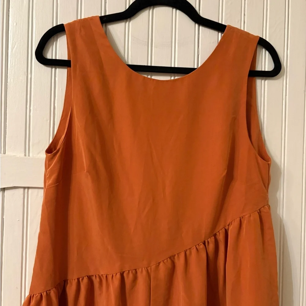 NWT ASOS Boho Minimalist Rust Orange Sleeveless Wide Leg Jumpsuit US 6 - Picture 3 of 8
